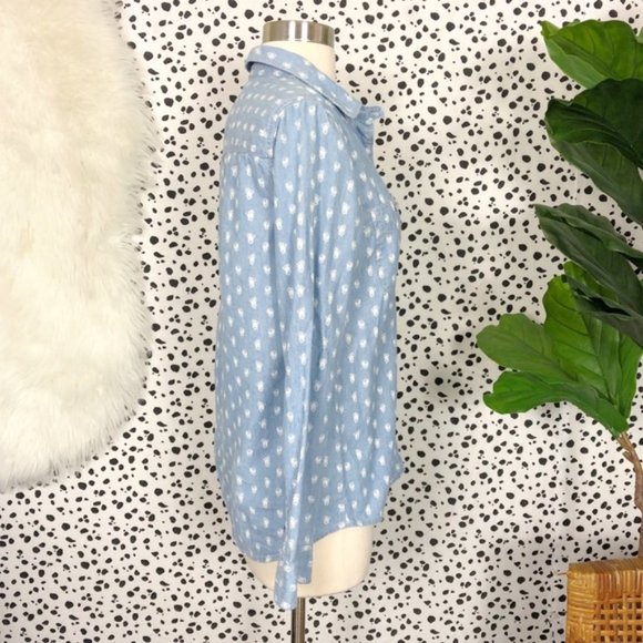 Madewell Floralbud Floral Chambray Button Down Top - Picture 4 of 6